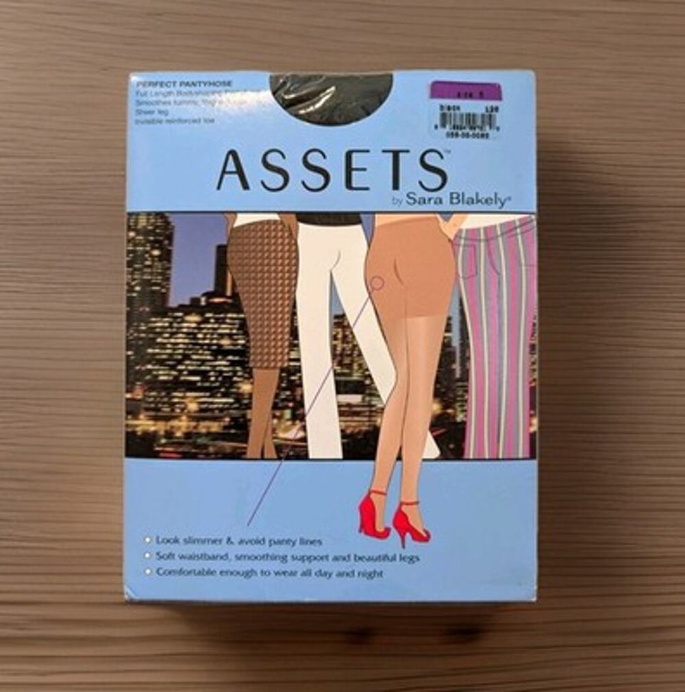 ASSETS by Sara Blakely Perfect Pantyhose Black Size 2X 2XL Plus Bodyshaping NIP